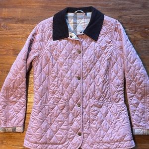 BARBOUR, Annandale corduroy-trimmed quilted shell jacket. Size 6. NWOT